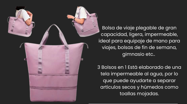 Bolso Totebag Plegable color Rosa