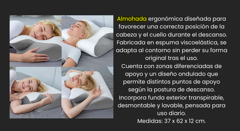 Almohada cervical ergonómica