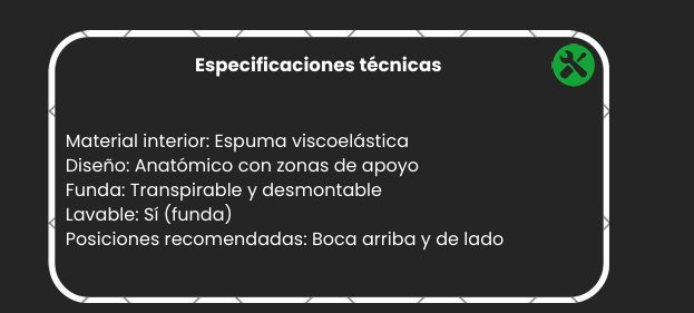 Almohada cervical ergonómica