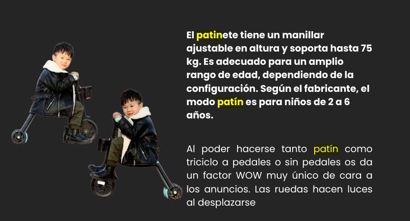 Patín Scooter 3 en 1