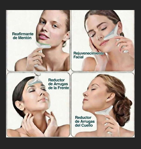 Masajeador de cara, cuello y papada con vibración y LED