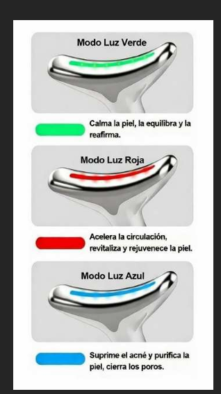 Masajeador de cara, cuello y papada con vibración y LED